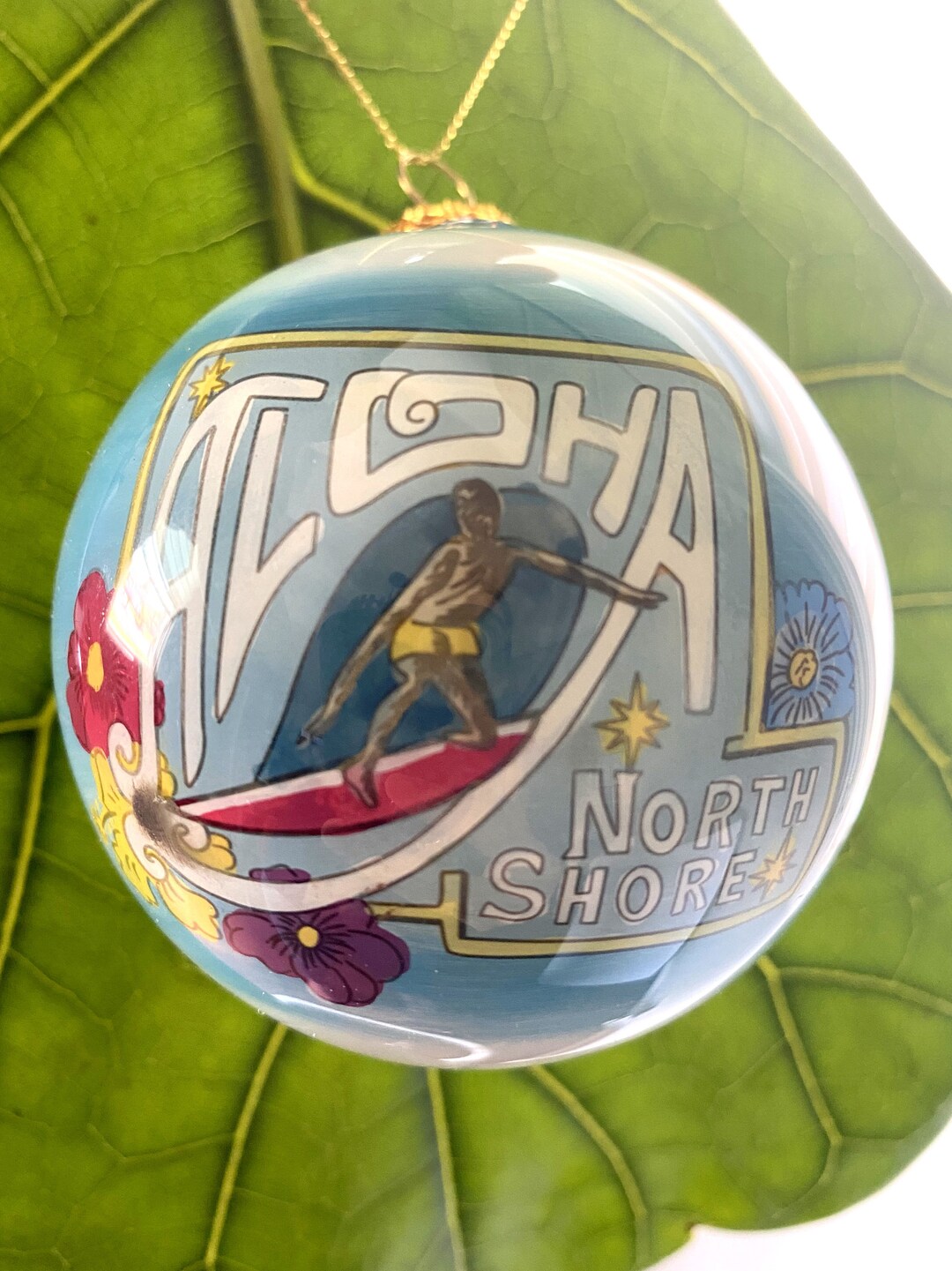 Hawaiian Hand Painted Hawaii Surfing Icon Haleiwa North Shore Mele