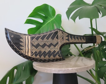 Hawaii Hand Made Solid Wood Samoan 20" War Tribal Engraved Wall Hanging
