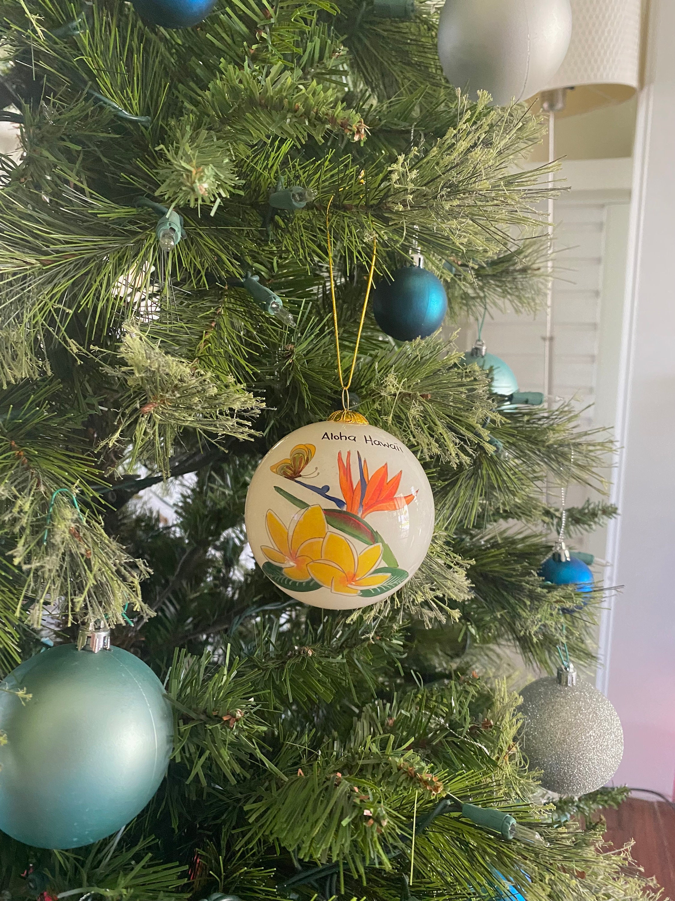 手描きハワイアンハイビスカスの花極楽鳥ハワイ島熱帯植物葉クリスマス