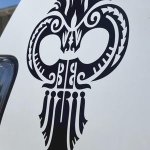 Black Hawaiian Ikaika Warrior Helmet Hawaii Vinyl Decal Car / Truck Window Sticker