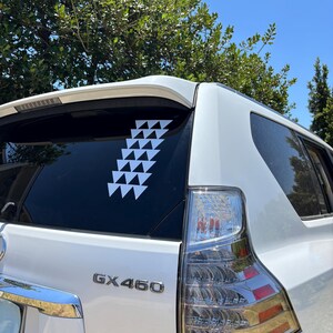 Hawaii 12&quot; Silver Tribal Triangle 7 Arrows Vinyl Car Window Decal Sticker