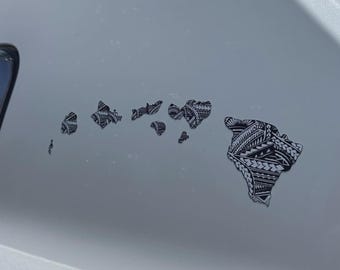 Tribal Island 9 "Design Hawaiianische Flagge Karte Hawaii Aufkleber Auto / LKW Fenster Aufkleber