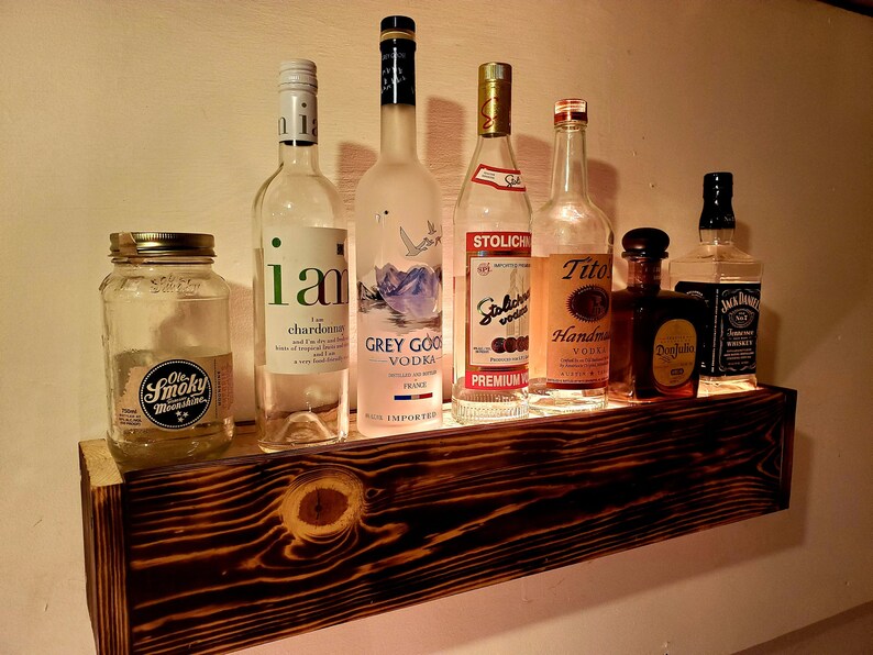 Floating Wet Bar Or Floating Display Shelf Lighted With Etsy