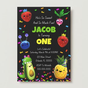 Hey Bear First Birthday Invitation