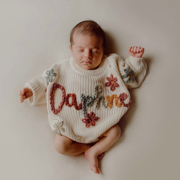Personalized Baby Sweater, Rainbow Baby, Baby Name Sweater, Rainbow Baby Outfit, Neutral Rainbow