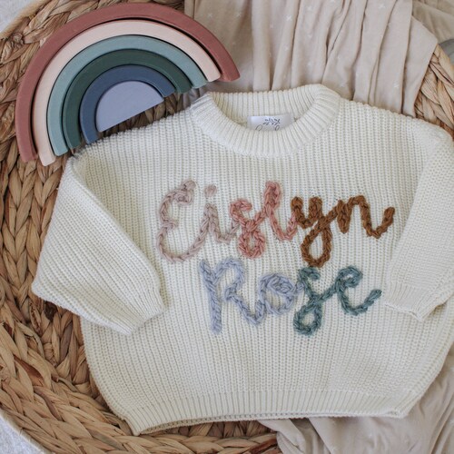 Personified Baby Sweater Rainbow Baby Baby Name Sweater Etsy