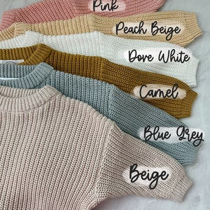 Pull personnalisé pour bébé, pull personnalisé pour tout-petit, pull en tricot avec nom, pull avec prénom, pull pour bébé avec nom image 4