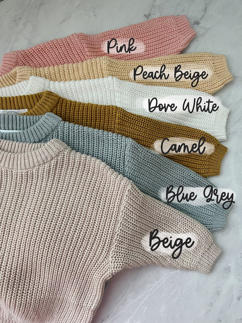 Personalized Baby Sweater, Personalized Toddler Sweater, Knit Sweater with Name, Baby Name Sweater, Baby Sweater with Name image 4
