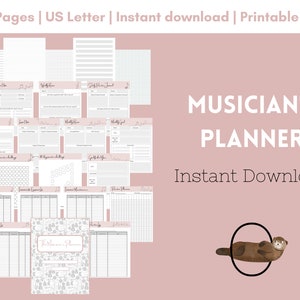 The Musician&#39;s Planner - Pink - Printable - Music Practice Planner - Music Journal, Instant Digital Download