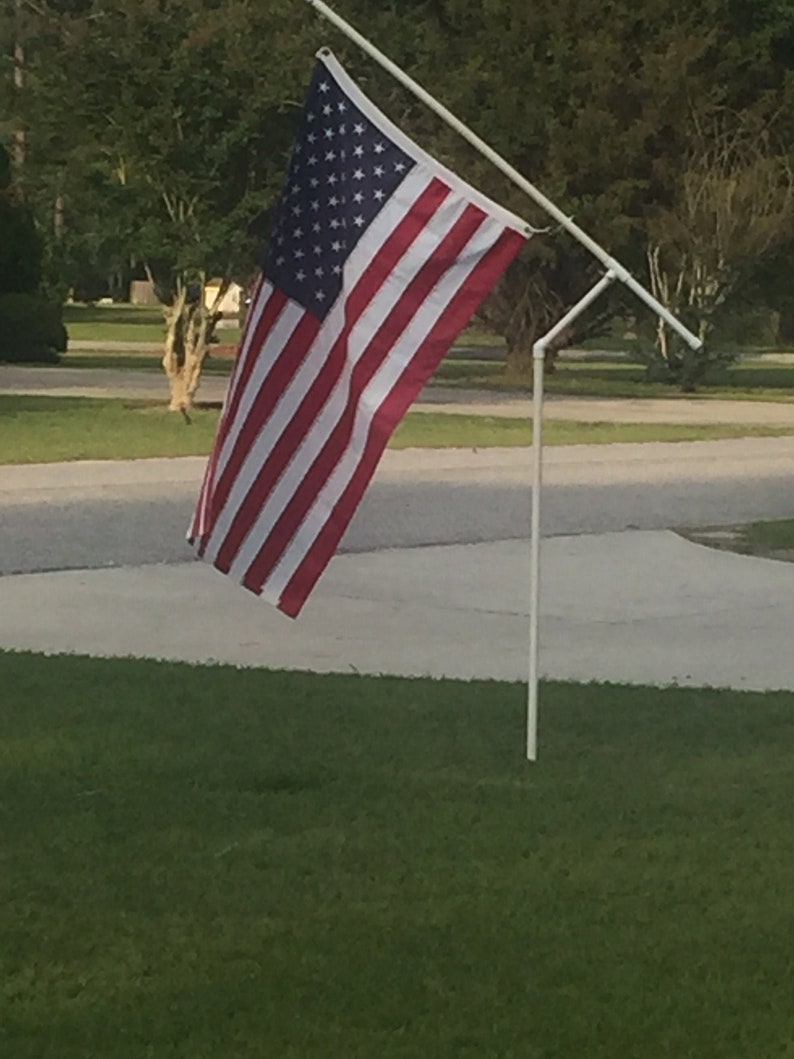 Rotating PVC Flag Pole and American Flag 3x5 American Flag Etsy