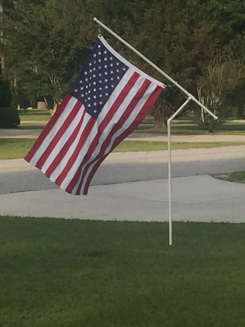 Rotating PVC Flag Pole and American Flag 3x5 American Flag Etsy