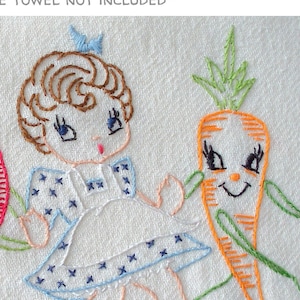 KITCHEN KITSCH #127 Kitchen Towel Motifs Vintage Embroidery Patterns Reprinted as Hot Iron Transfers for Hand Stitching