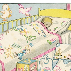 DOWN on the FARM #145 Children&#39;s Nursery Bedroom Motifs Vintage Embroidery Patterns Reprinted as Hot Iron Transfers