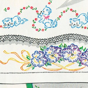 May include: Embroidered design featuring a floral motif with purple and blue pansies, yellow ribbon, and the word "HERS" in a cursive font. The design also includes two pink swans in a pond with blue water and green reeds.
