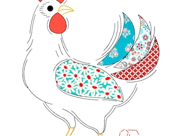 HEN HOUSE APPLIQUE #7369 Kitchen Towels New Hot Iron Transfers Reprinted from Vintage Patterns