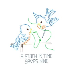 BLUEBIRD DAILY DEVOTIONS #7140 Dish Towel Designs:  Vintage Embroidery Patterns Reprinted as Hot Iron Transfers for Hand Stitching
