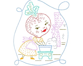 GARDEN FRESH HOMEMAKERS #1545 Tea Towel Motifs Vintage Embroidery Patterns Reprinted as Hot Iron Transfers for Hand Stitching