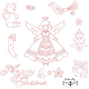YULETIDE CHEER #067 Classic Holiday Motifs Vintage Embroidery Patterns Reprinted as Hot Iron Transfers for Hand Stitching
