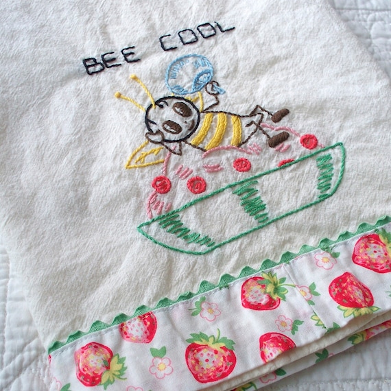 Bee Smart Dish Towel Designs Vintage Embroidery Patterns Etsy