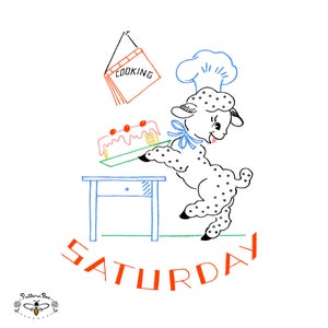 FRISKY LAMBKINS #252 DOW Kitchen Designs:  Vintage Embroidery Patterns Reprinted as Hot Iron Transfers for Hand Stitching