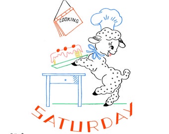 FRISKY LAMBKINS #252 DOW Kitchen Designs:  Vintage Embroidery Patterns Reprinted as Hot Iron Transfers for Hand Stitching