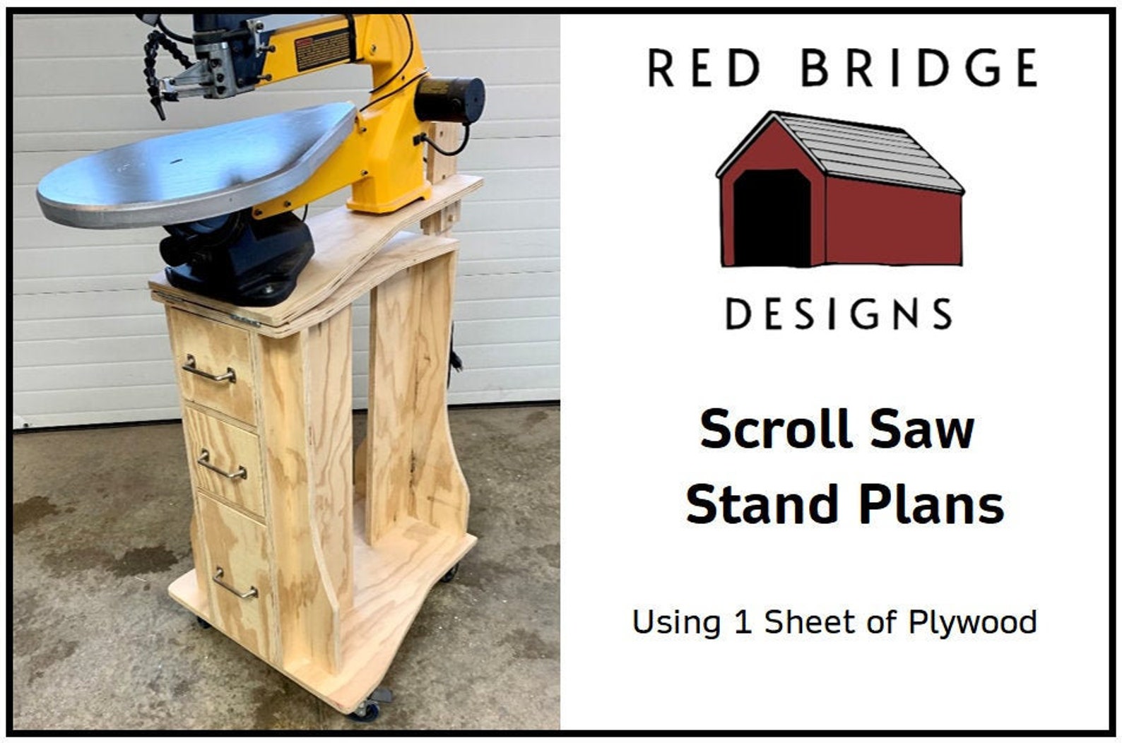 Scroll Saw Stand Plans Made Out of One Sheet of Plywood for Dewalt