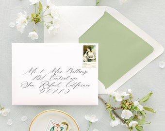Calligraphy Wedding Envelope Template, Editable A7 Canva (Digital Download)