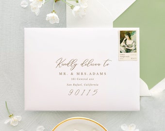 Envelope address template for wedding invitations, calligraphy envelope addressing template, rsvp envelope address template