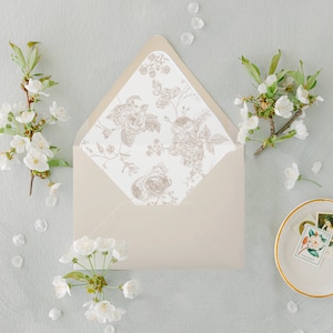 Umschlag Vorlage beige, Garten Hochzeit Umschlag Vorlage, Umschlag Vorlage A7 rsvp, Mokka Mousse, druckbare Umschlag Vorlage