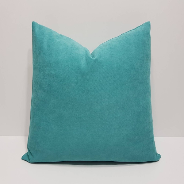 light turquoise pillow cover, turquoise throw pillow case, solid color sofa cushion, farmhouse couch pillows 24x24, 26x26, 28x28, 30x30