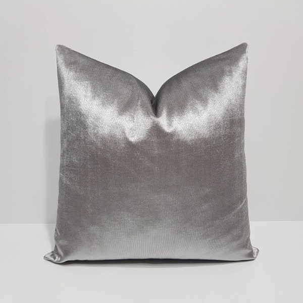 Silver Throw Pillow Etsy