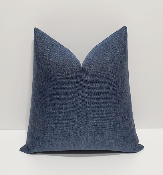 クッションカバー Cushion Cover navy line Linen Navy Blue Pillow Cover, Navy Blue Sofa Cushion Cover