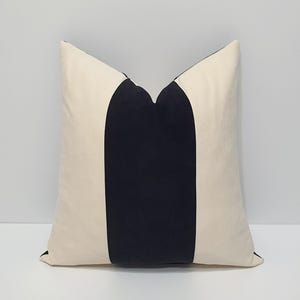 federa decorativa per cuscino, nera e crema, federa per cuscino di design, federa per cuscino per divano moderna, federe per cuscini a blocchi di colore, kissenhülle