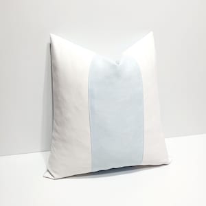 throw pillow cover, baby blue and white sofa pillowcase, color block euro sham couch cushion case, designer home decor
