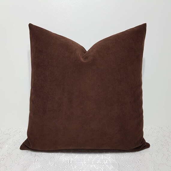 Dark brown pillow cover solid brown cushion case sofa throw Etsy