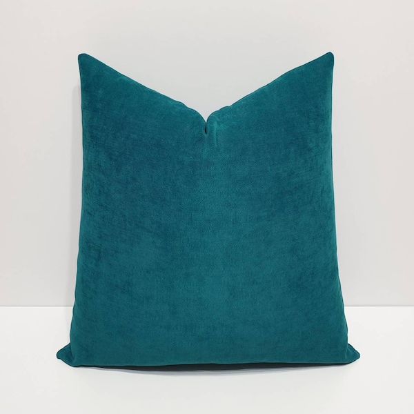 teal green pillow cover, teal cushion cover, teal lumbar pillow cover, soft throw pillow cases, solid sofa pillows, large farmhouse pillow