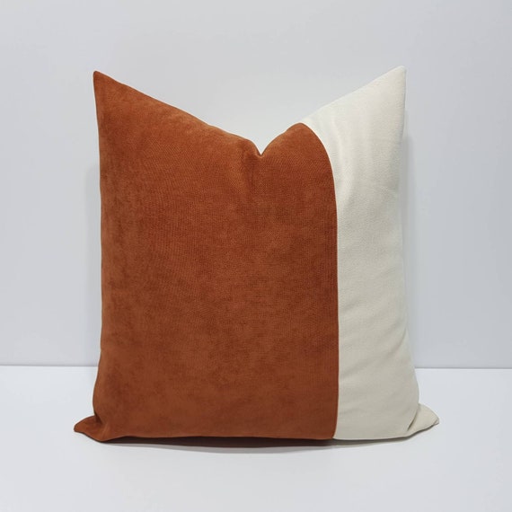rust colored velvet pillows