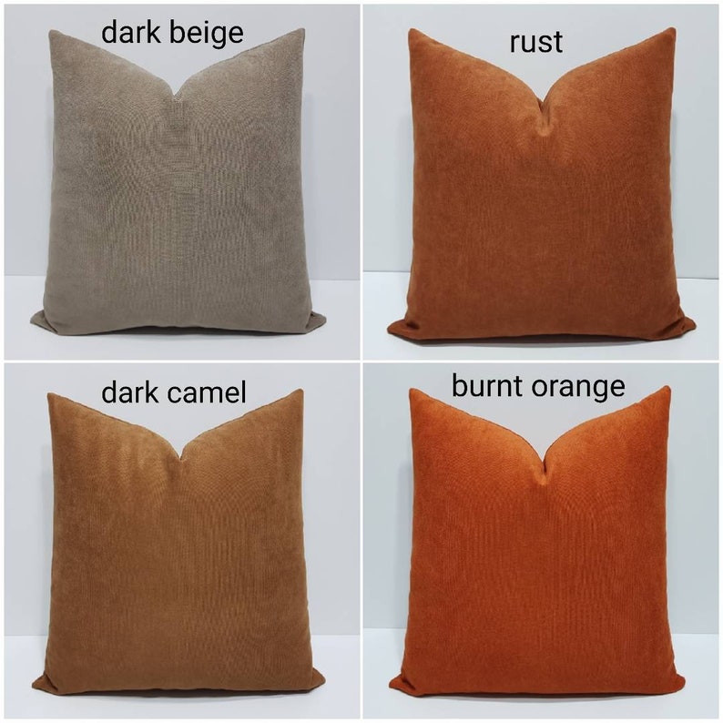 Large Pillow Covers Sofa Cushion Cover Brown Farmhouse Couch Etsy