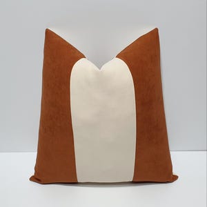 rust and cream cushion cover, decorative throw pillow covers, designer lumbar pillowcase, different size options