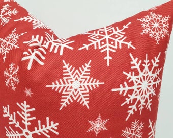 Federa Per Cuscino 50x76 Cm – Stile Retrò Con Albero Di Natale E Fiocchi Di Neve – Rosso, Nero, Verde, Giallo – Microfibra Morbida