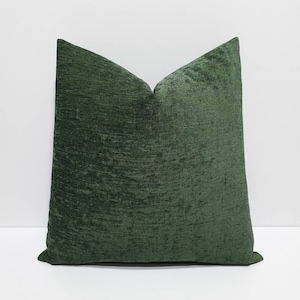 moss green pillow cover, green throw pillow cover, chenille cushion cover, green lumbar pillow case, soft sofa pillow cover,