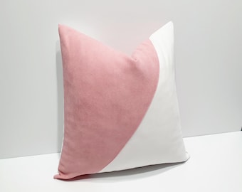 baby pink and white pillow cover, decorative cushion cases, light pink designer pillow covers, sofa throw pillow case, pink home decor