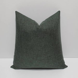 Linen emerald green pillow cover, cushion cover, green linen throw pillow case, green lumbar pillow, sofa cushion case, farmhouse bed pillow