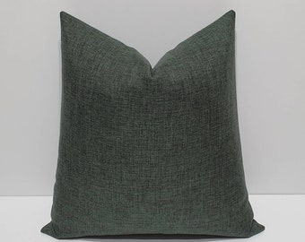 Linen emerald green pillow cover, cushion cover, green linen throw pillow case, green lumbar pillow, sofa cushion case, farmhouse bed pillow