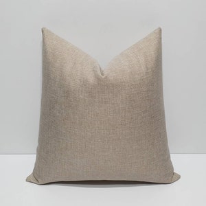 Linen dark cream pillow cover, sofa pillow cover, luxury cushion case, modern throw pillow, linen lumbar cushion cover, large bed pillow