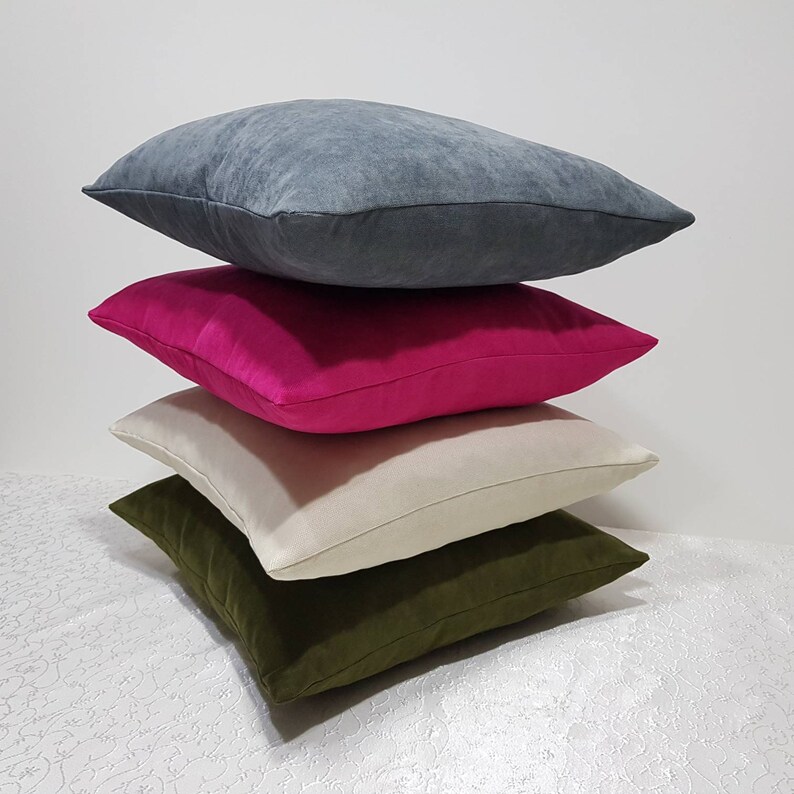 Light Gray Pillow Cover Solid Gray Throw Pillow Cases Etsy