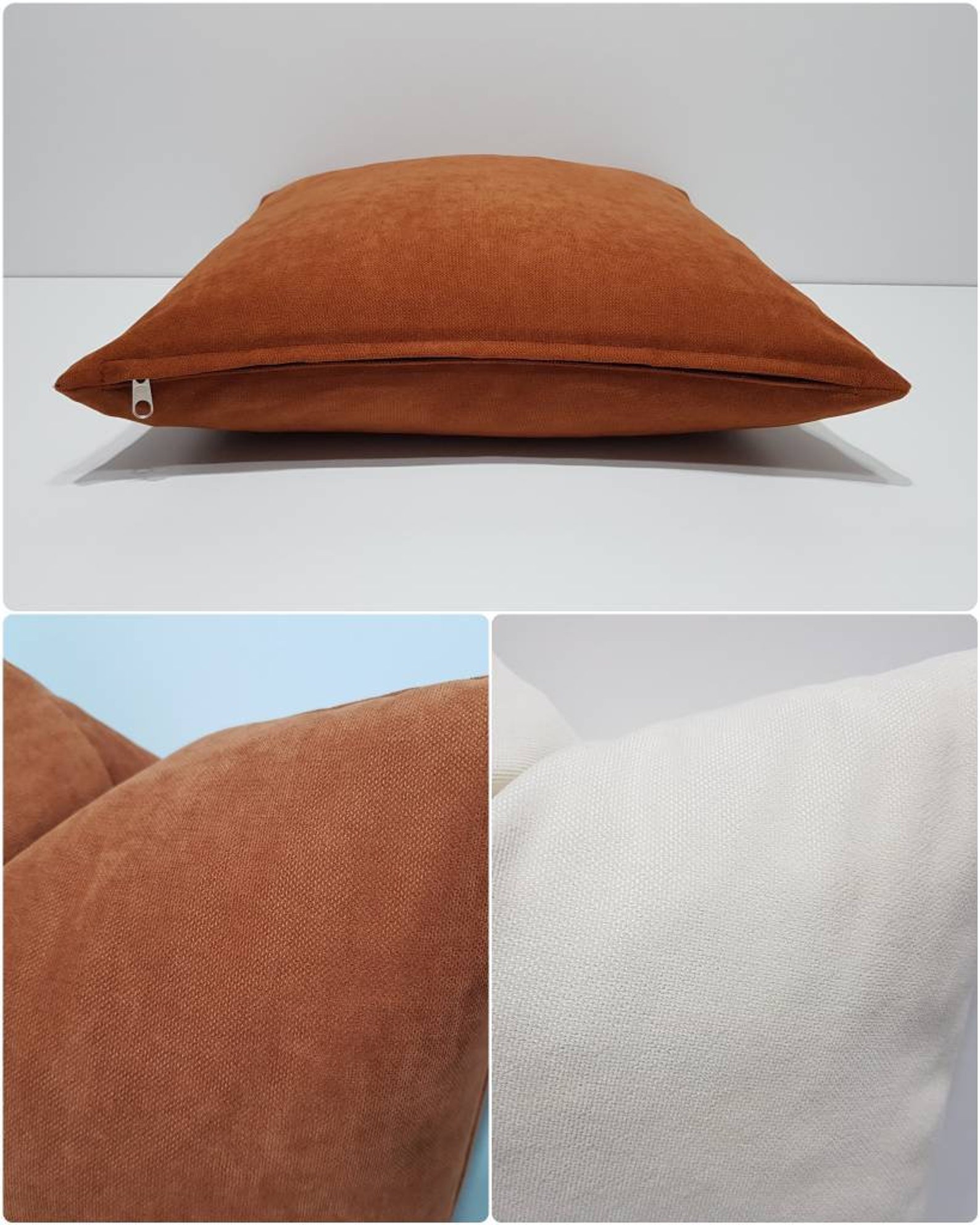Large Pillow Covers Sofa Cushion Cover Brown Farmhouse Couch Etsy