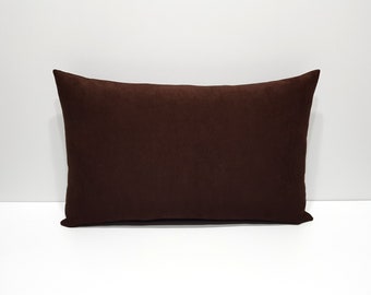 dark brown lumbar pillow cover, brown rectangle cushion cover, brown long bed pillow cases, sofa lumbar pillow cover, couch pillow cases