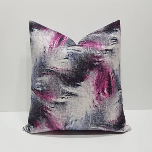 fuchsia pillow cover, geometric pink cushion case, fuchsia throw pillow cover, modern pink sofa cushion, pink gray pillow cases