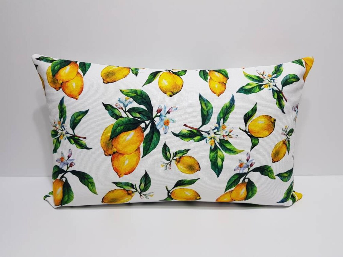 Lemon Print Pillow Cover Lemon Print Cushion Covers Colorful Etsy